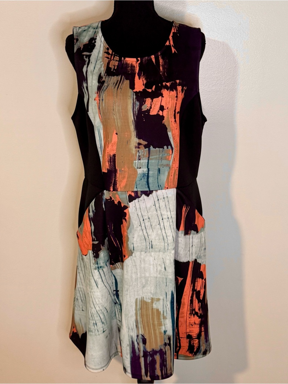 Mossimo Abstract Brushstroke Fit-and-Flare Dress